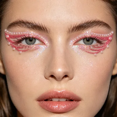 Festival Gesicht Strass und Perlen Aufkleber Körper Make-up Kristall Juwel Gesichtsaufkleber für Party Musik Festival Damen