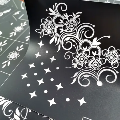 Henna Hollow Tattoo Stencil Indian Bride Hand Flower Handpainted Template Body Art Temporary Tattoo Template