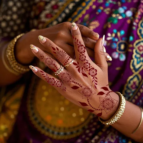 Indische Henna Tattoo Aufkleber Florale Spitze Ausgehöhlt Wasserdicht Temporäres Tattoo Für Körper Hand Party Dekor