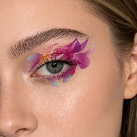 Temporäre Augen Tattoo Aufkleber Wasserdichte Schwarze Spitze Blumen Augen Make-up Gesichtsaufkleber Party Kosmetik Aufkleber