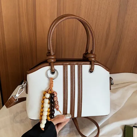 Women Commute Large Capacity PU Leather Crossbody Bag Fashion Casual Vintage Shoulder Bag With Pendant Handbag
