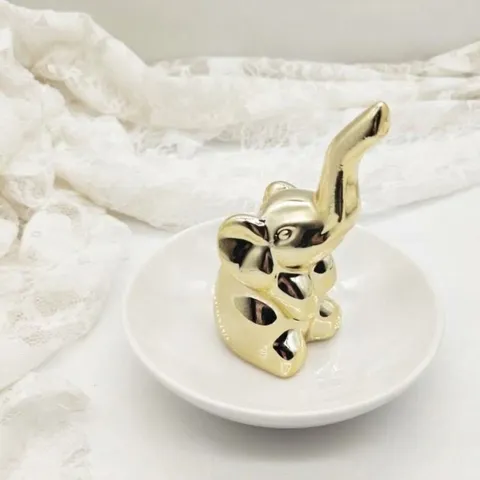 Plateau à Bijoux Céramique Nordique Éléphant Licorne Flamant Rose Porte-Bague Rangement Déco Maison Organisateur Animale