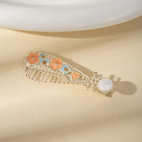 Korean Cute Pipa Hair Clip Alloy Artificial Pearl Enamel Side Bangs Bobby Pin Sweet Girls Hair Accessories