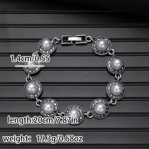 Vintage Ethnic Alloy Turquoise Gemstone Multi Color Stone Charm Bracelet Retro Fashion Jewelry Gift For Women Men