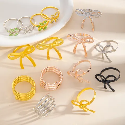 Creative Alloy Bow Napkin Ring Hotel Western Restaurant Table Setting Decorative Napkin Rings Tableware