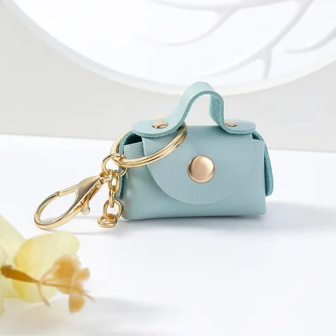 Mini Porte-clés Sac à Main en Cuir PU Mignon Support Anneau Clé Voiture Porte-monnaie Portable Pendentif Petit Cadeau Créatif