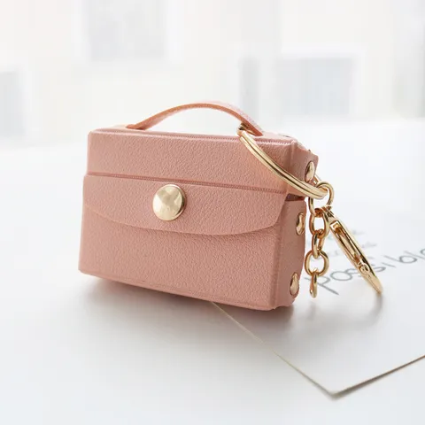 Mini Étui en Cuir pour Écouteurs Porte-clés的多功能 Porte-monnaie Anneau de Clé de Voiture Pendentif de Sac Accessoires de Mode