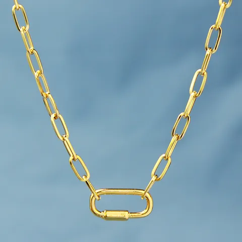 Fashion Electroplated Metal Alloy Layered Paperclip Chain Necklace With Lock Pendant Gold Tone Neckwear Jewelry For Women Daily Outfit Accessories