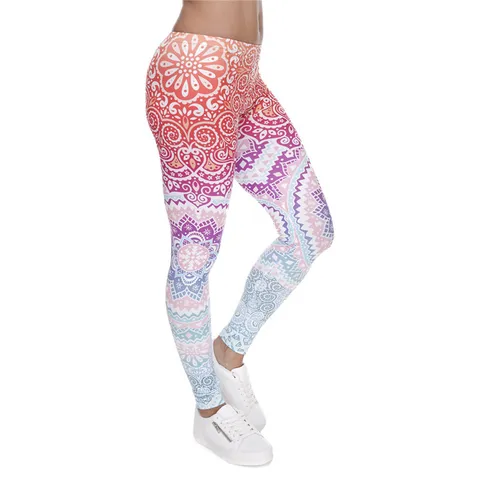 Dames Casual Geprinte Leggings Hoge Taille Slim Fit Elastische Skinny Broek Voor Yoga Fitness Dagelijkse Training