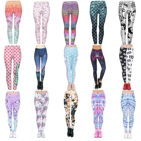 Dames Casual Geprinte Leggings Hoge Taille Slim Fit Elastische Skinny Broek Voor Yoga Fitness Dagelijkse Training