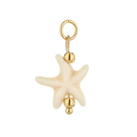 18K Gold Plated Alloy Natural Stone Charm Pendant Artificial Pearl Beads Sea Star Flower Drops For DIY Jewelry Making Earring Hoop Accessories Craft