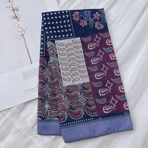 Bohemian Paisley Blumen Quadratischer Schal Für Damen Vintage Ethno Stil Bedrucktes Halstuch Kopftuch Bandana Haar Accessoire