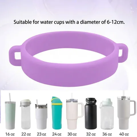 Hochelastische Silikon Becherhülle Gurt Herz Floral Gestrickter Griff Für Stanley Owala Wasserflasche Tragbare Rutschfeste Becherhalter Zubehör