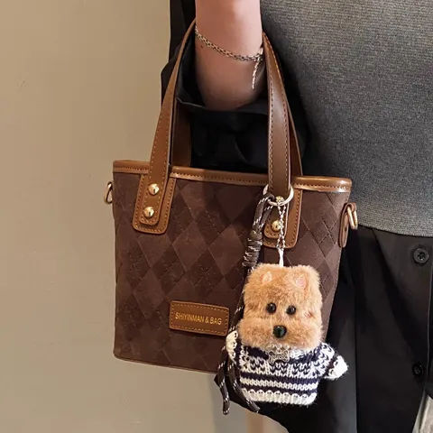 Women Retro Commuter Diamond Lattice PU Leather Shoulder Bag Fashion Casual Crossbody Bag
