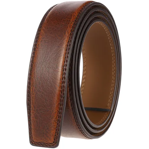 Sangle de Ceinture en Véritable Cuir pour Hommes Sangle de Remplacement de Boucle Automatique Ceinture Décontractée d'Affaires Sans Boucle