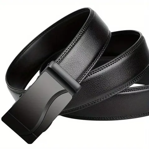 Heren Casual Effen Riem Kunstleder Automatische Gesp Riem Jeugd Middelbare Leeftijd Mode Business Broekriem