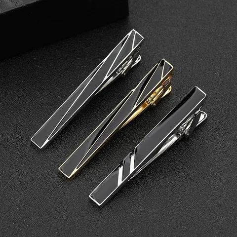 Herren Business Krawattenklammer Kupfer Strass Geometrisches Muster Geschenkbox Formale Hochzeit Mode Schmuck Krawattennadel