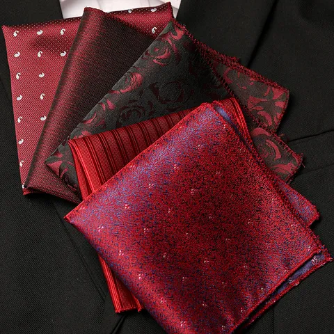 Pochette de Costume Homme Formelle Jacquard Polyester Motif Paisley Floral Mouchoir pour Mariage Accessoires de Costume