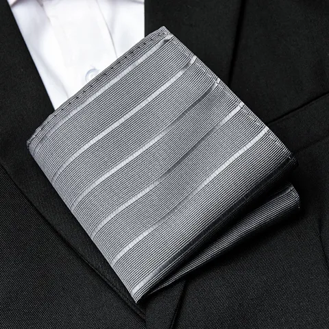 Men Business Polyester Pocket Square Formal Suit Handkerchief Floral Paisley Striped Jacquard Wedding Party Suit Accessories