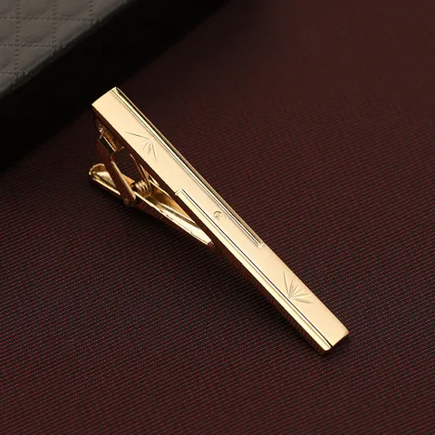 Gold Kupfer Krawattennadel Für Herren Business Formell Anzug Zubehör Mit Geschenkbox Strass Graviertes Design Krawattenklammer Schmuck Geschenk