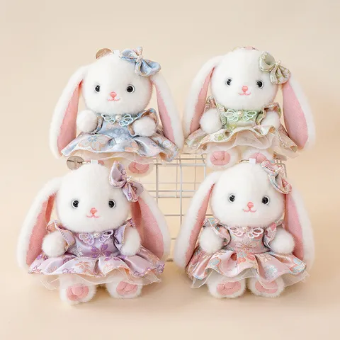 Lindo Colgante de Peluche de Conejo Muñeca Lolita Llavero Bolsa Colgante Adorno Dibujos Animados Animal Juguete de Peluche