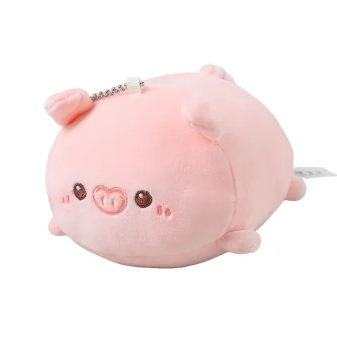 Soft Pink Pig Plush Toy Stuffed Animal Doll With Sleeping Cap Rainbow Flower Design Comfortable Pillow For Children Gift