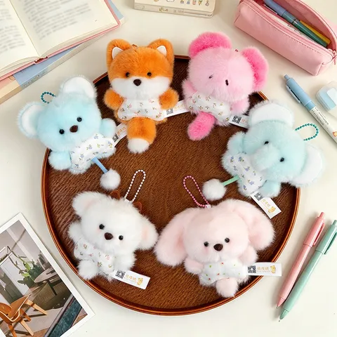 Mini Süßes Cartoon Tier Elefant Plüschtier Schlüsselanhänger Weiche Gestopfte Puppe Tasche Anhänger Kawaii Schlüsselring Für Geschenk