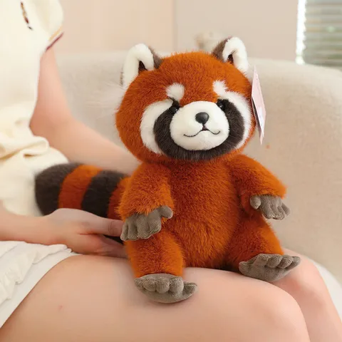 Cute Simulation Raccoon And Red Panda Plush Toy Stuffed Animal Doll Soft Fluffy Pillow Home Decor Gift