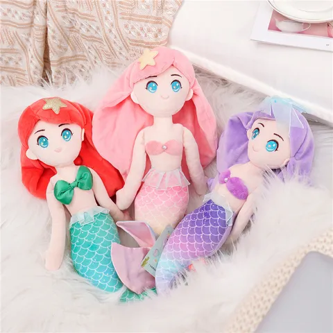 Mermaid Princess Plush Toy Stuffed Animal Cute Glitter Sequin Tail Soft Doll Companion Girl Birthday Gift