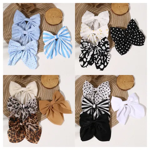 Vrouwen Mode Strik Haarspelden Stippen Luipaardprint Haaraccessoires Leuke Haarstyling Gereedschappen Voor Dagelijks Feest