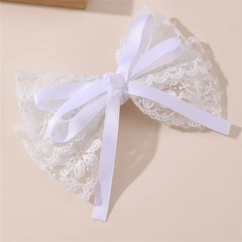 Leuke Kinderen Kant Strik Lint Haarspeld Schattige Meisjes Haaraccessoires Dagelijkse Haarspeld Decoratieve Hoofdtooi