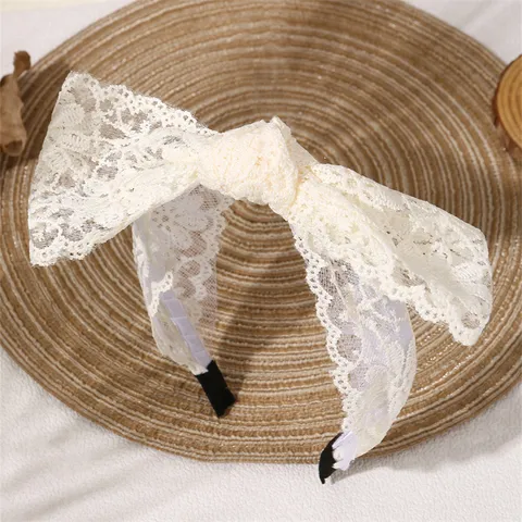 Zoete Kant Strik Hoofdband Brede Rand Antislip Haarring Elegante Mesh Bloemen Haarband Vrouwen Mode Haaraccessoires