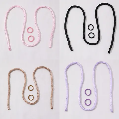 Heatless Curling Rod Satin Hair Curler Headband Soft Wave Long Hair Styling Tool Sleep No Heat Curls Hair Accessories