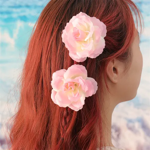 Zoet Bloemen Haarspeld Set Verloop Bloemen Haarspelden Voor Dames Zijkant Haar Accessoires Zoete Stijl Dagelijkse Vakantie Haar Decor