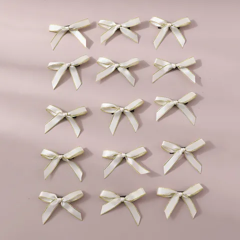 Zoete Polyester Lint Mini Strik Haarspangen Set Leuke Stijl Haaraccessoires Voor Vrouwen