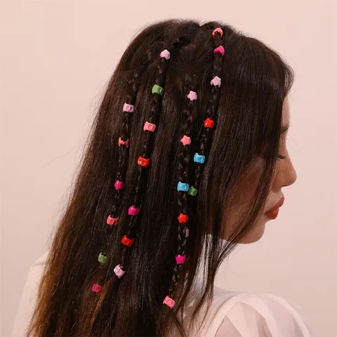 Women Fashion Colorful Plastic Hair Clips Small Hair Claw Dreadlocks Beads Hair Accessories Decorative Styling Set