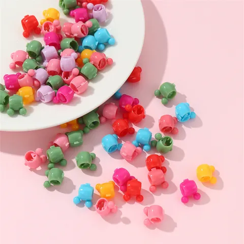 Colorful Bear Hair Clips Mini Hair Claws Resin Dreadlock Beads Hair Accessories For Women Girls Daily Styling