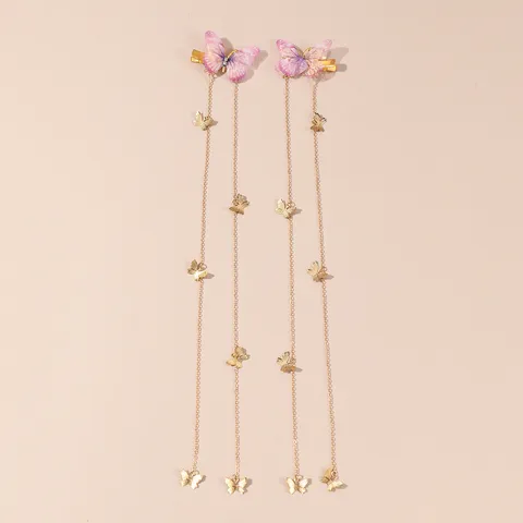 Retro Mesh Vlinder Haarklem Metalen Kwastketting Haarspeld Elegant Haaraccessoire Voor Vrouwen Dagelijkse Reizen Styling