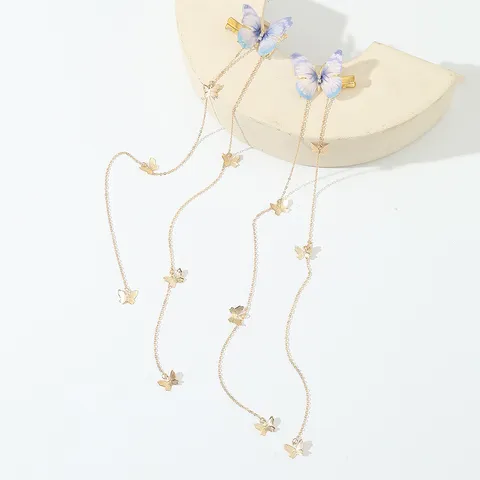 Metal Tassel Hair Clip Butterfly Hair Pin Chinese Style Hanfu Hair Accessory Side Clip Sweet Girl Hair Jewelry