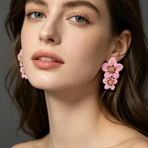 French Vintage Colorful Drip Oil Floral Stud Earrings With 925 Sterling Silver Earring Post Elegant Flower Jewelry For Women