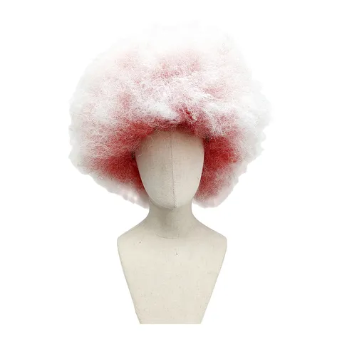 Gradient Afro Voluminous Curly Wig Synthetic Rainbow Color Party Cosplay Wig For Women Men Carnival Dress Up