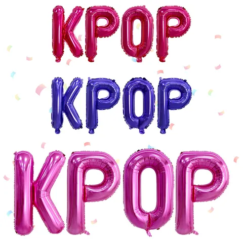 KPOP Letter Foil Balloons Music Festival Theme Birthday Party Scene Decoration Aluminum Balloons Set