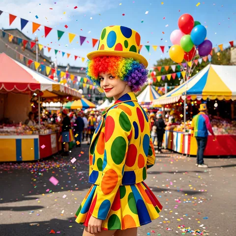 Halloween Clown Afro Wig Polka Dot Party Hat Colorful Curly Synthetic Hair Costume Performance Dress Up Accessories