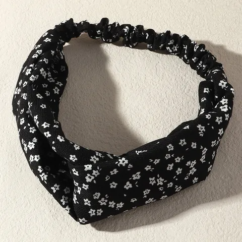Damen Mode Floral Kreuz Verdreht Stirnband Elastisch Weich Stoff Haarband Yoga Gesicht Waschen Haarschmuck