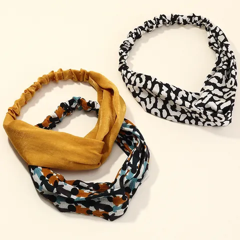 Korean Vintage Satin Wide Brim Cross Headband Silky Imitation Silk Elastic Hair Band Hair Accessories For Women