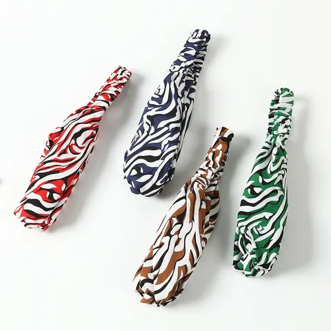Dames Mode Dierenprint Elastische Haarband Kruis Knoop Make-up Yoga Haaraccessoires