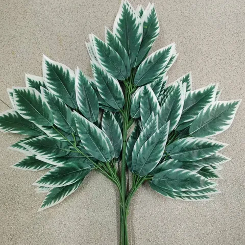 Artificial Silk Mango Leaf Branches Fake Greenery Stems For Home Garden Indoor Outdoor Floral Arrangement Party Decoration