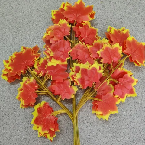 Artificial Maple Leaf Branches Fake Silk Maple Leaves Fall Autumn Decor For Outdoor Indoor Home Landscape Floral Arrangement