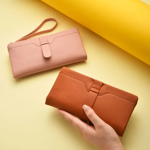 Portafoglio Lungo in Pelle PU da Donna Grande Capacità Porta Carte Multiplo Pochette Bifold Borsa Casual