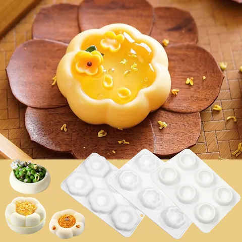 Silicone Flower Pot Mousse Cake Mold Round Cylinder French Dessert Pudding Silicone Mold For Kitchen Baking Pastry Cake Decorating